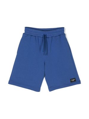 Dolce & Gabbana Kids logo-patch cotton track shorts - Blue