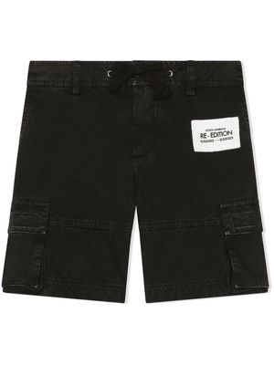 Dolce & Gabbana Kids logo-patch drawstring shorts - Black
