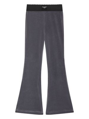 Dolce & Gabbana Kids logo-patch flared trousers - Grey