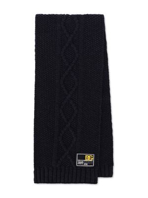 Dolce & Gabbana Kids logo-patch knitted scarf - Black