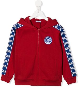 Dolce & Gabbana Kids logo-patch long-sleeve hoodie - Red