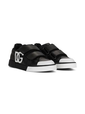 Dolce & Gabbana Kids logo-patch low-top sneakers - Black