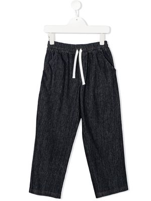 Dolce & Gabbana Kids logo-patch straight trousers - Blue