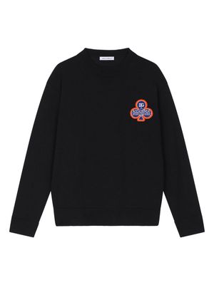 Dolce & Gabbana Kids logo-patch virgin-wool jumper - Black