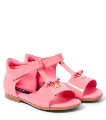 Dolce & Gabbana Kids Logo patent leather sandals