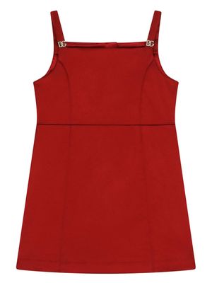 Dolce & Gabbana Kids logo-plaque A-line sleeveless dress - Red