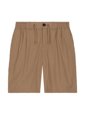 Dolce & Gabbana Kids logo-plaque cotton-poplin Bermuda shorts - Brown