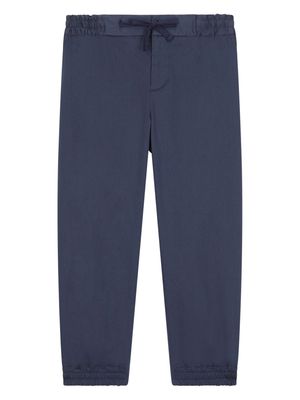 Dolce & Gabbana Kids logo-plaque drawstring-waist trousers - Blue