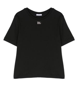 Dolce & Gabbana Kids logo-plaque short-sleeved T-shirt - Black