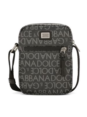 Dolce & Gabbana Kids logo-plaque shoulder bag - Grey