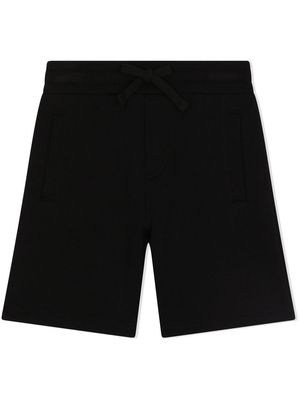 Dolce & Gabbana Kids logo-plaque track shorts - Black