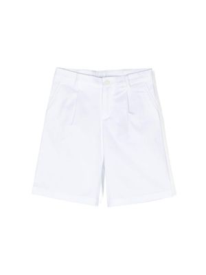 Dolce & Gabbana Kids logo-plaque twill smart shorts - White