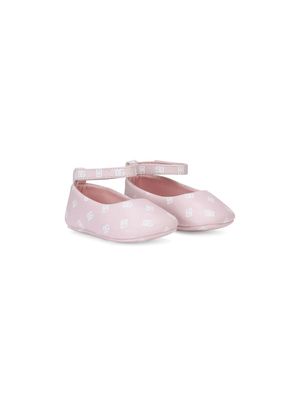 Dolce & Gabbana Kids logo-print ballerina shoes - Pink