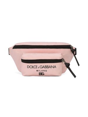 Dolce & Gabbana Kids logo-print belt bag - Pink