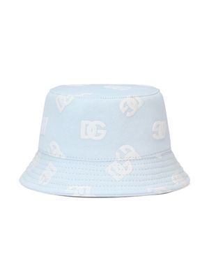 Dolce & Gabbana Kids logo-print bucket hat - Blue