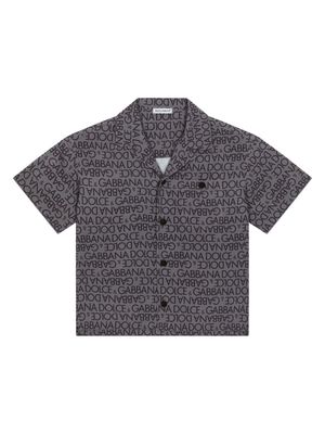 Dolce & Gabbana Kids logo-print camp collar shirt - Grey