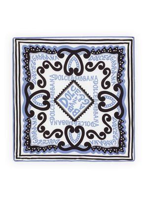 Dolce & Gabbana Kids logo-print cotton blanket - Blue