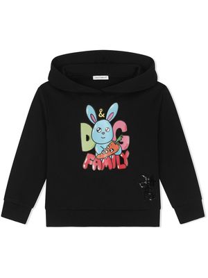 Dolce & Gabbana Kids logo-print cotton hoodie - Black