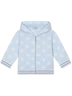 Dolce & Gabbana Kids logo-print cotton hoodie - Blue