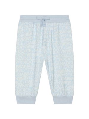 Dolce & Gabbana Kids logo-print cotton-jersey leggings - Blue