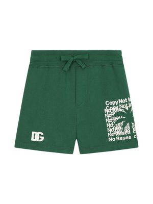 Dolce & Gabbana Kids logo-print cotton shorts - Green