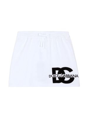 Dolce & Gabbana Kids logo-print cotton skirt - White