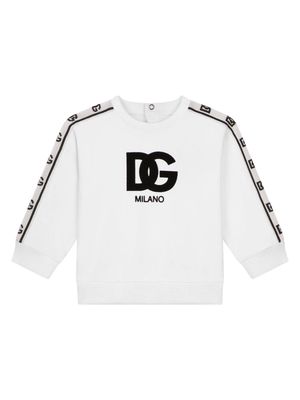 Dolce & Gabbana Kids logo-print cotton sweatshirt - White