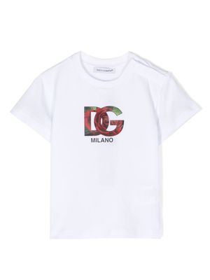 Dolce & Gabbana Kids logo.print cotton T-shirt - White