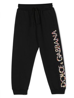 Dolce & Gabbana Kids logo-print cotton track pants - Black