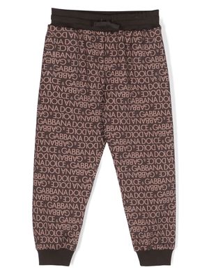 Dolce & Gabbana Kids logo-print cotton track pants - Brown