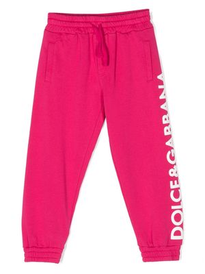 Dolce & Gabbana Kids logo-print cotton track pants - Pink