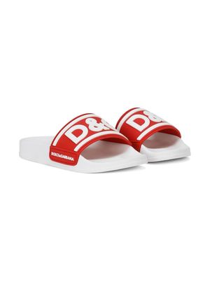 Dolce & Gabbana Kids logo-print detail sandals - Red