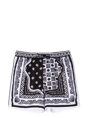 Dolce & Gabbana Kids logo-print drawstring swim shorts - Black