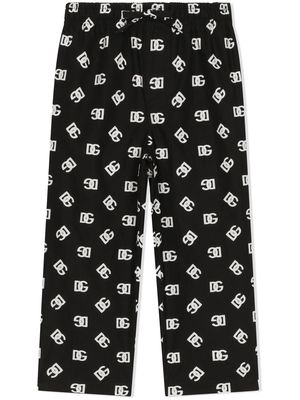 Dolce & Gabbana Kids logo-print drawstring trousers - Black