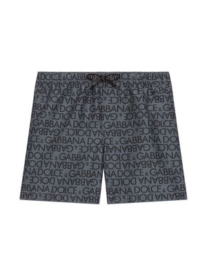 Dolce & Gabbana Kids logo-print drawstring-waist swim shorts - Grey