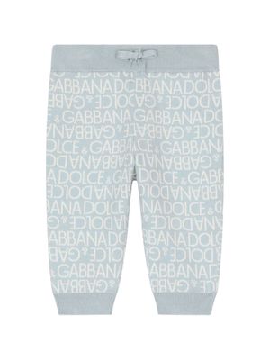 Dolce & Gabbana Kids logo-print knitted leggings - Blue