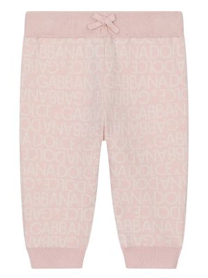 Dolce & Gabbana Kids logo-print knitted leggings - Pink