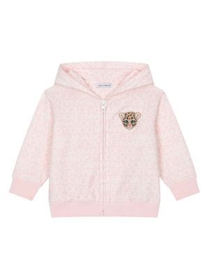 Dolce & Gabbana Kids logo-print patch-detailed hoodie - Pink