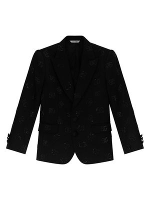 Dolce & Gabbana Kids logo-print peak-lapels blazer - Black