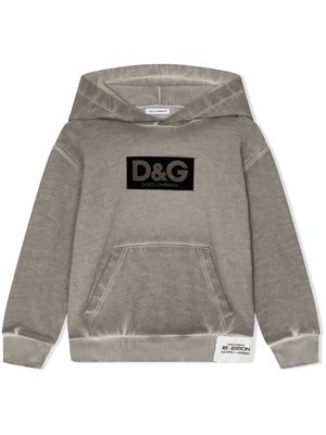 Dolce & Gabbana Kids logo-print pullover hoodie - Grey