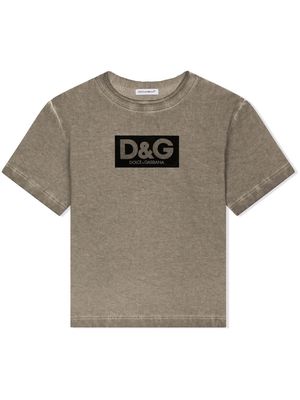 Dolce & Gabbana Kids logo-print short-sleeved T-shirt - Brown