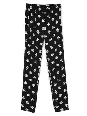 Dolce & Gabbana Kids logo-print silk-blend leggings - Black