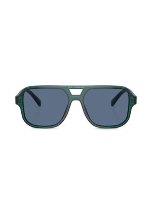 Dolce & Gabbana Kids logo-print square-frame sunglasses - Green