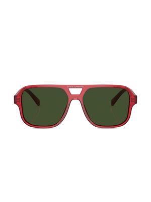 Dolce & Gabbana Kids logo-print square-frame sunglasses - Red