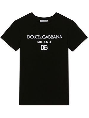 Dolce & Gabbana Kids logo-print T-shirt dress - Black