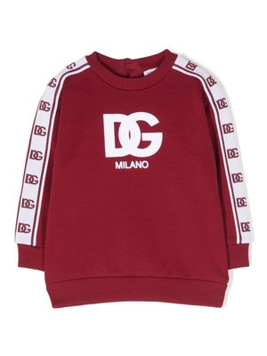 Dolce & Gabbana Kids logo-print two-tone sweatshirt - Red