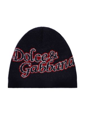 Dolce & Gabbana Kids logo-print virgin wool beanie - Black