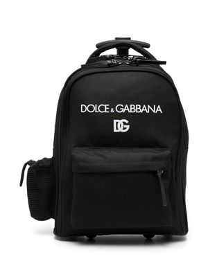Dolce & Gabbana Kids logo-print wheeled suitcase - Black
