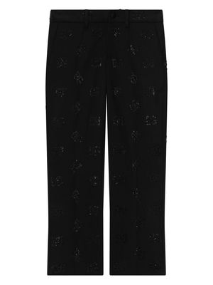Dolce & Gabbana Kids logo-print wool blend trousers - Black