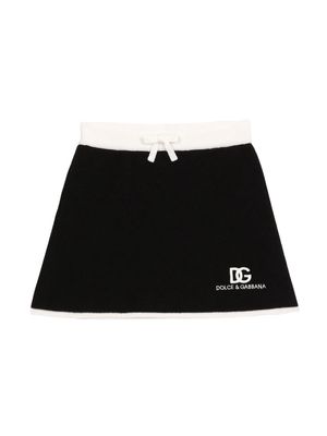 Dolce & Gabbana Kids logo-print wool skirt - Black